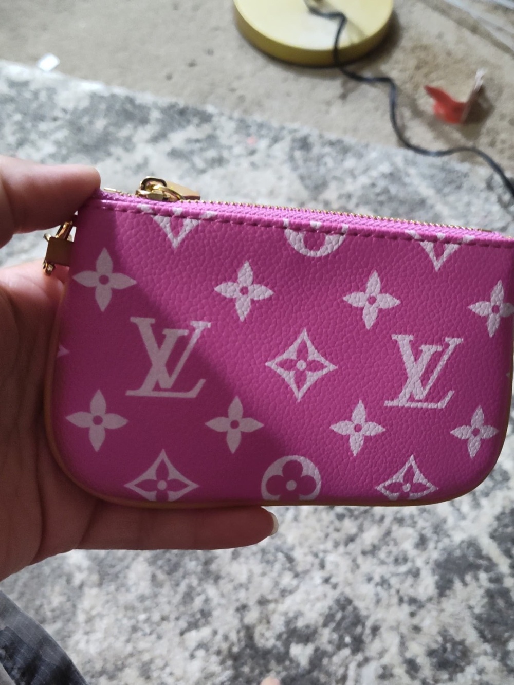Tommy Hilfiger Pink and White Logo Zip Pouch